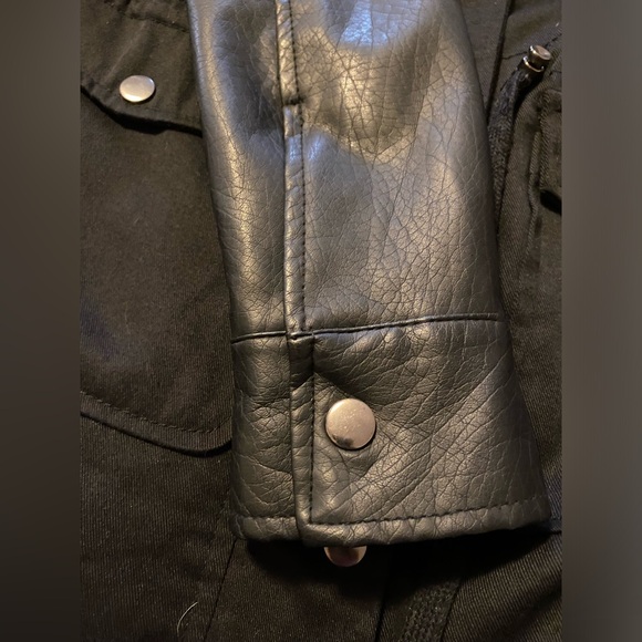 Yoki utility black faux leather arms jacket small - Picture 4 of 9